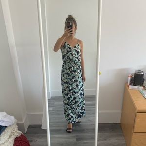 Banana Republic Mint Green and Navy Petite Maxi Dress